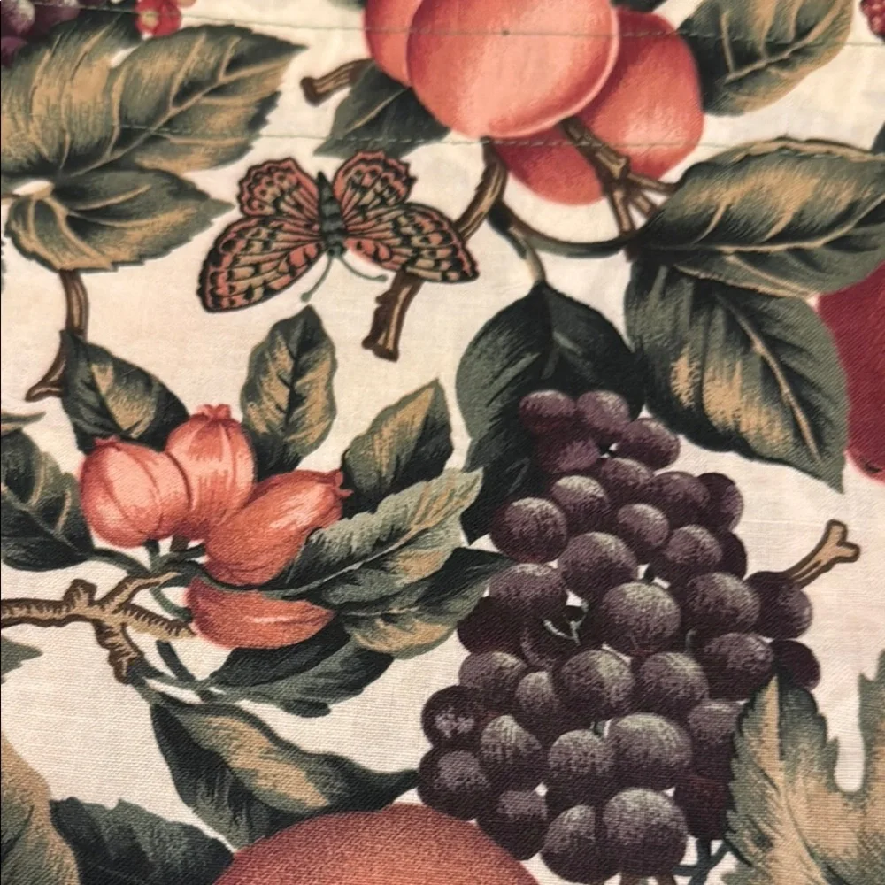 Curtain Valance Floral Fruit Grape Butterfly Patterned Valances with Tassels